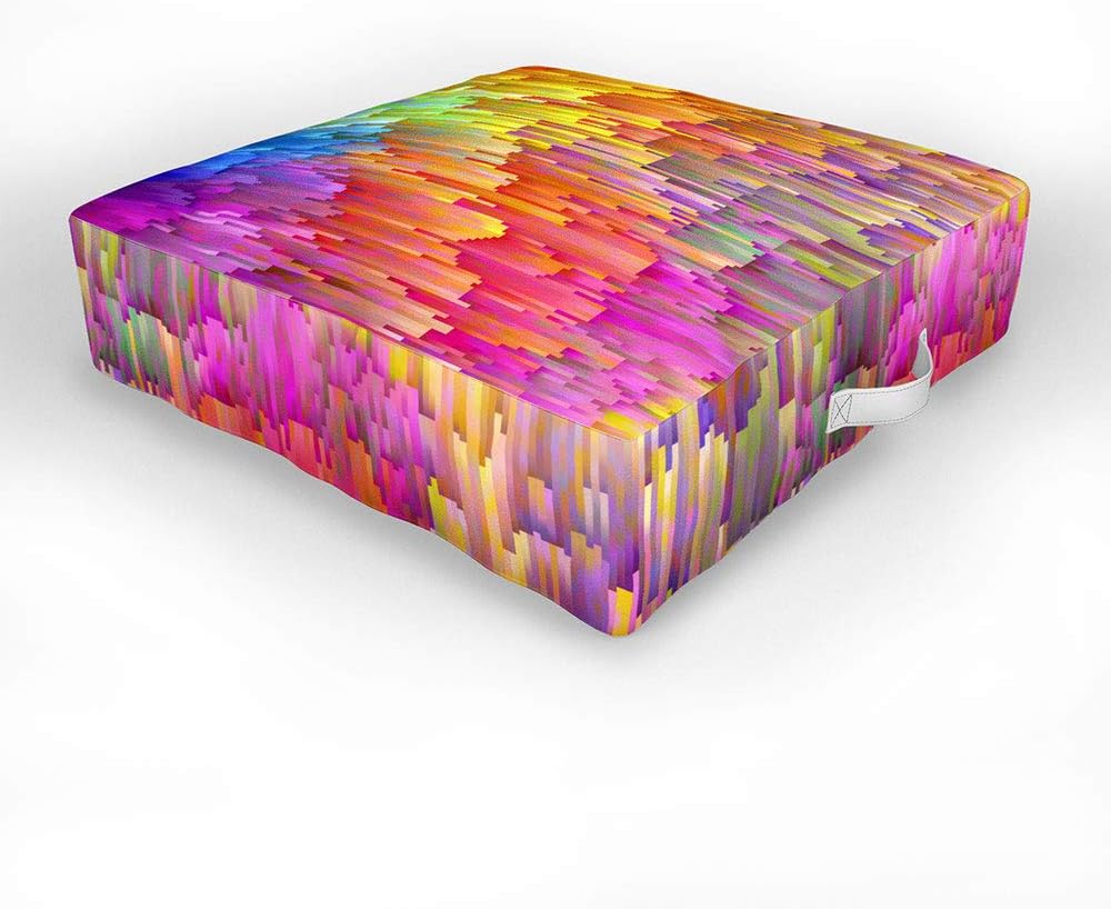 Society6 Sheila Wenzel-Ganny Rainbow Cascade Indoor/Outdoor Floor Cushion, 26" x 26", Multi