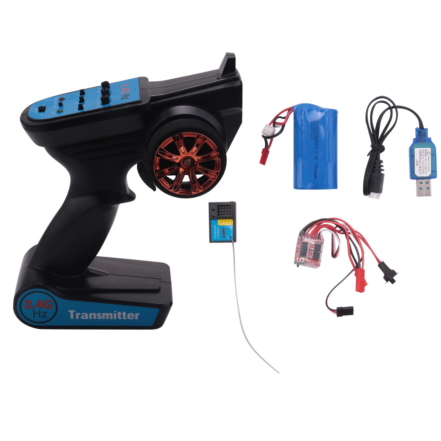 2.4G CH3 Kit di Telecomando trasmettitore ESC Ricevitore Batteria Set per WPL C14 C24 MN D90 MN99S Telecomandato Auto Parti di Aggiornamento