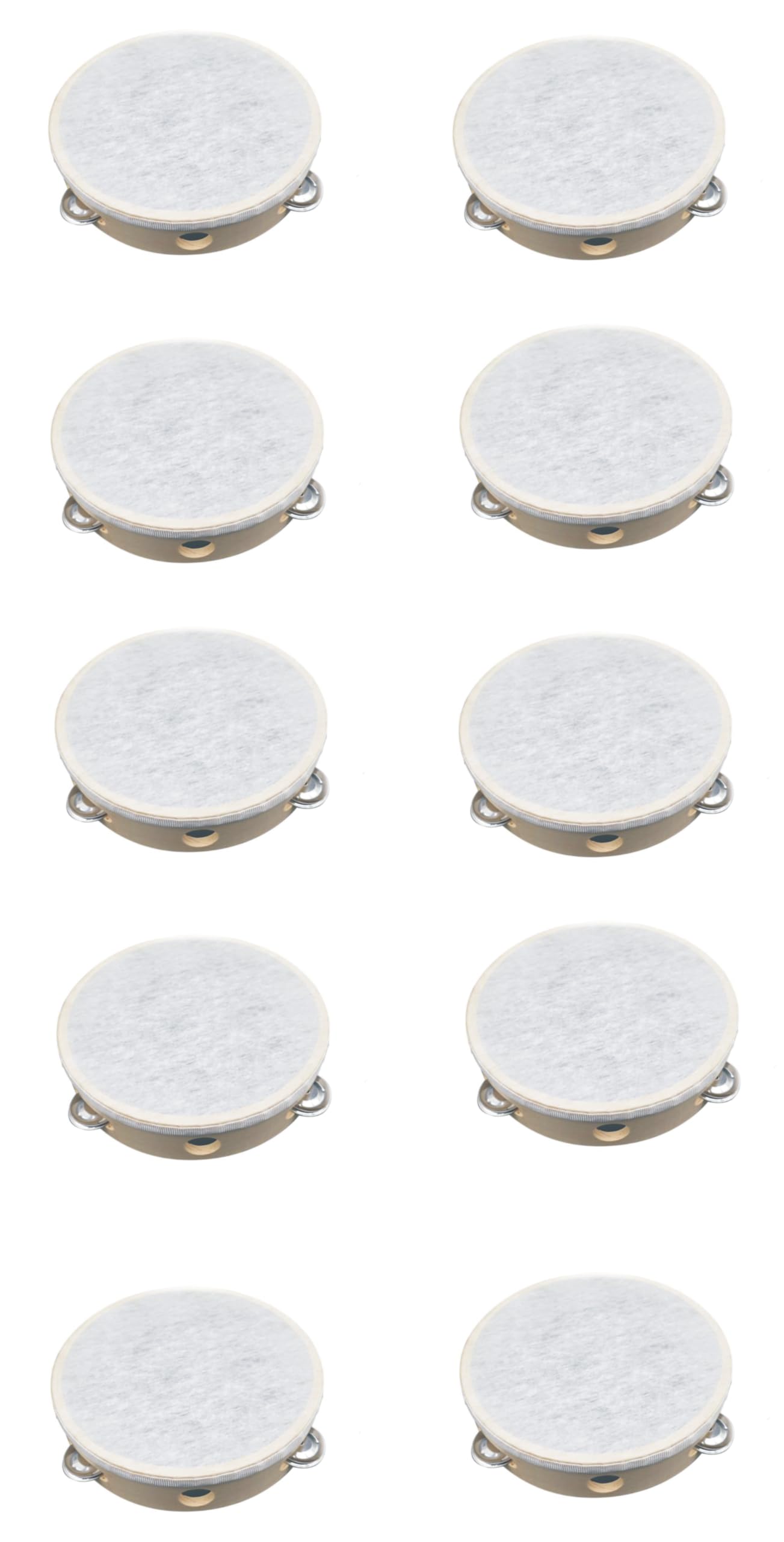 10 Tamburello Cembalo in Legno con Sonagli in Metallo 20 cm Diametro, Segnaposto, Stampabile, Struttura portante in legno, Vendita Relativa a 10 Pezzi