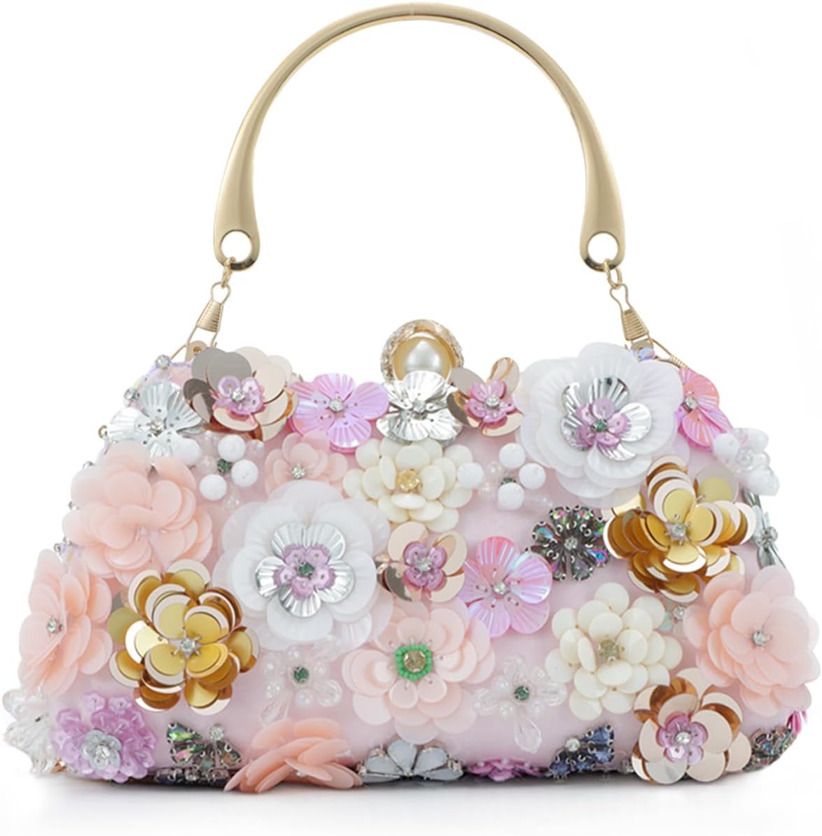 Fecialy Flower Clutch Purse Women 3D Floral Evening Handbags Chain Strap Shoulder Bag for Formal Party Bride Wedding Fecialy Flower Clutch Purse Women 3D Floral Evening Handbags Chain Strap Shoulder Bag for Formal Party Bride Wedding