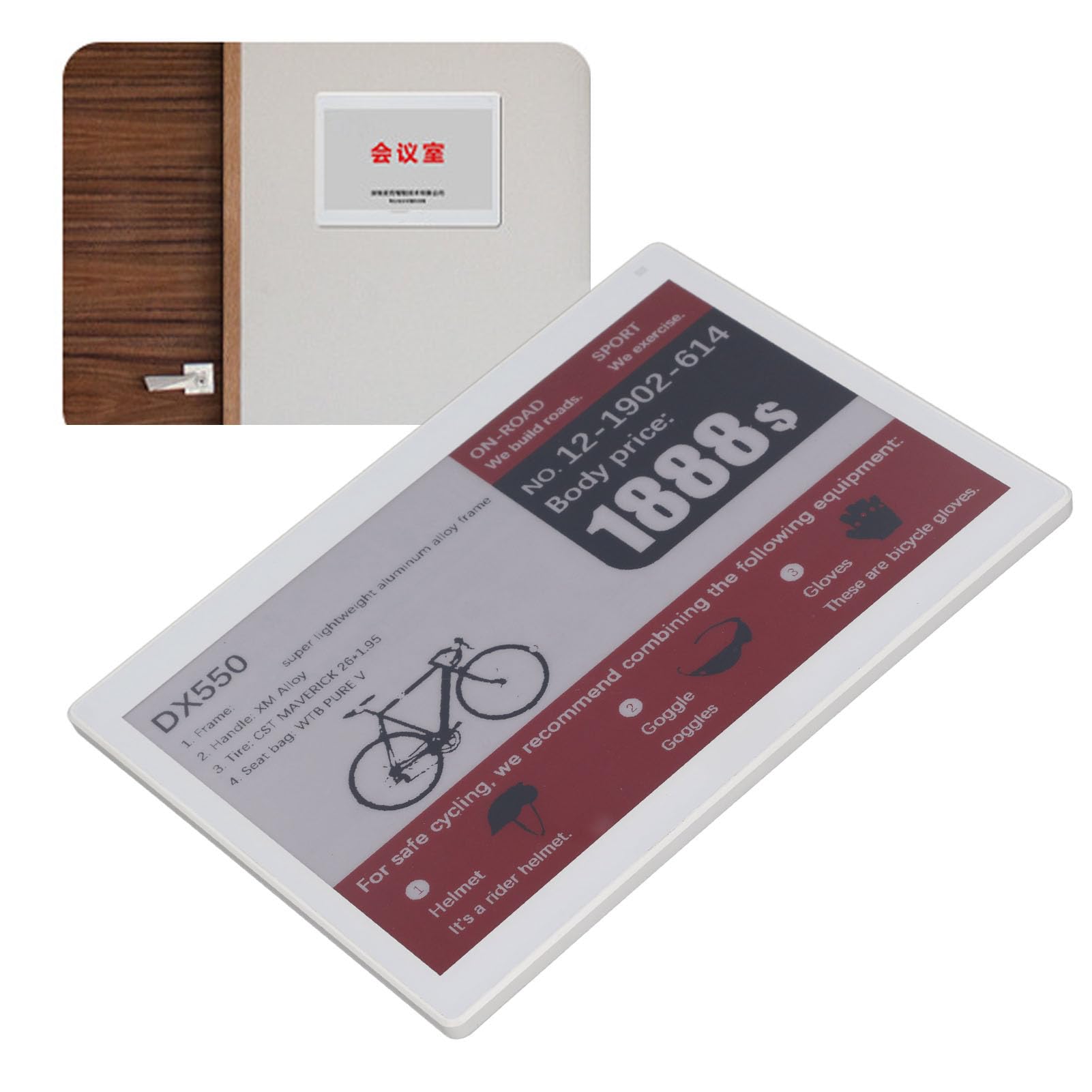 10,2-calowy Wyświetlacz E Ink, Bezprzewodowy Elektroniczny Ekran Papierowy Edytowalna Elektroniczna Etykieta z ceną do Biura Konferencyjnego, Szkoły, Biblioteki, Magazynu