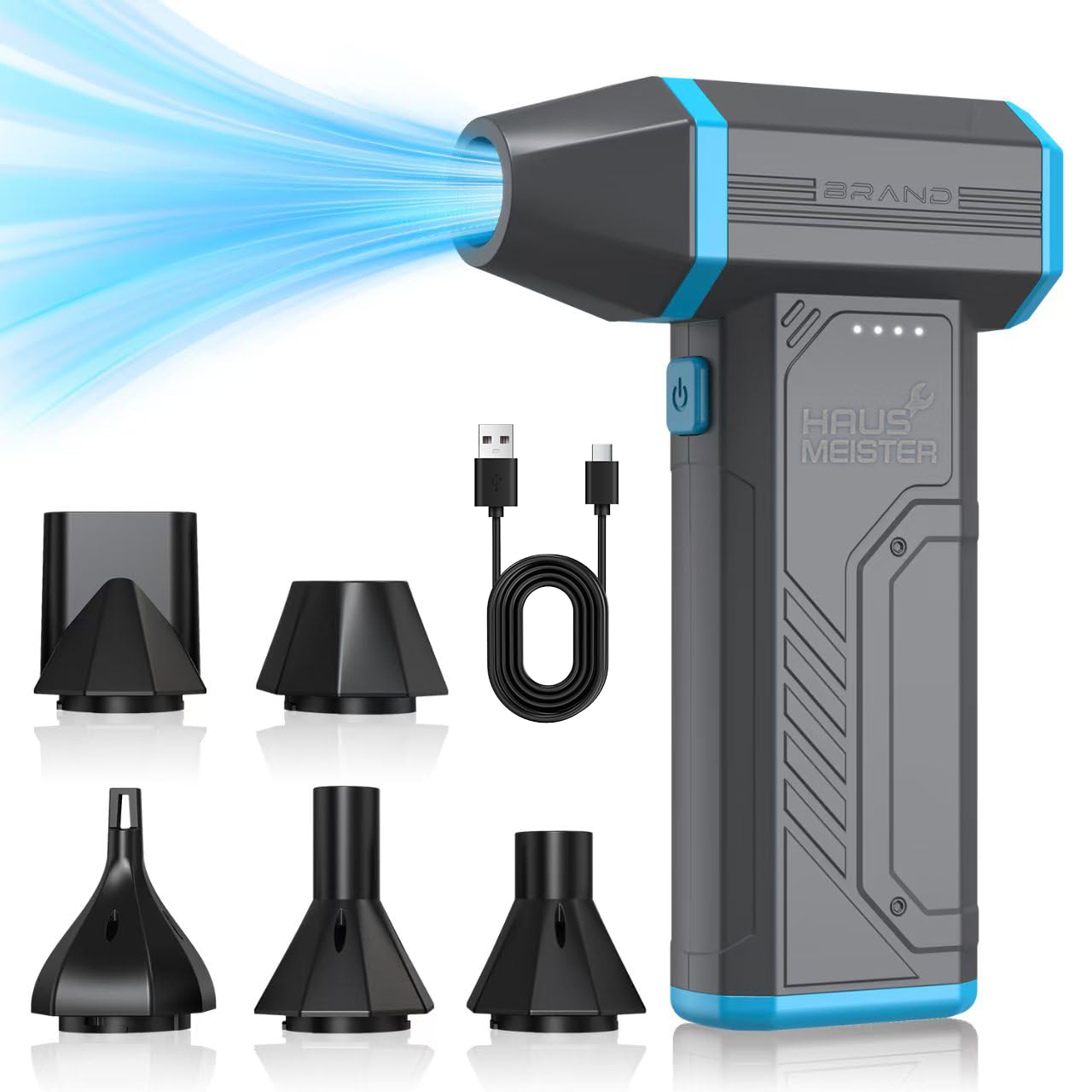 Compressed Air Duster Hausmeister Airflex Mini - 120 000 RPM Electric Air Duster Reusable Cordless Blower Replaces Canned