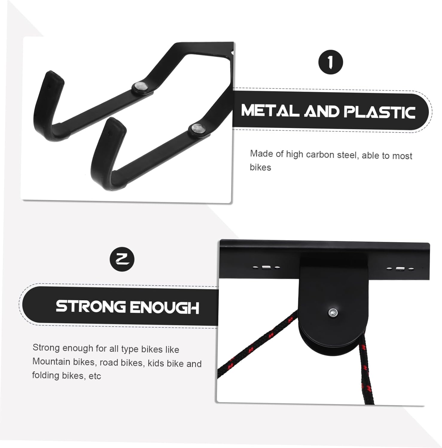 Bike Wall Mount Rack Heavy Duty Bike Hangers Easy Install Fits Solid Wall Random Color