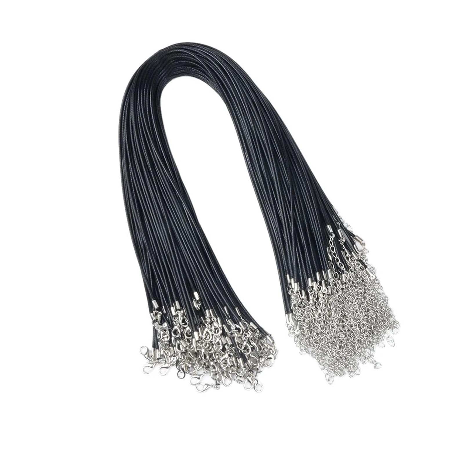 Necklace Cord 100Pcs Black Wax Cord Chain 45cm Leather Rope