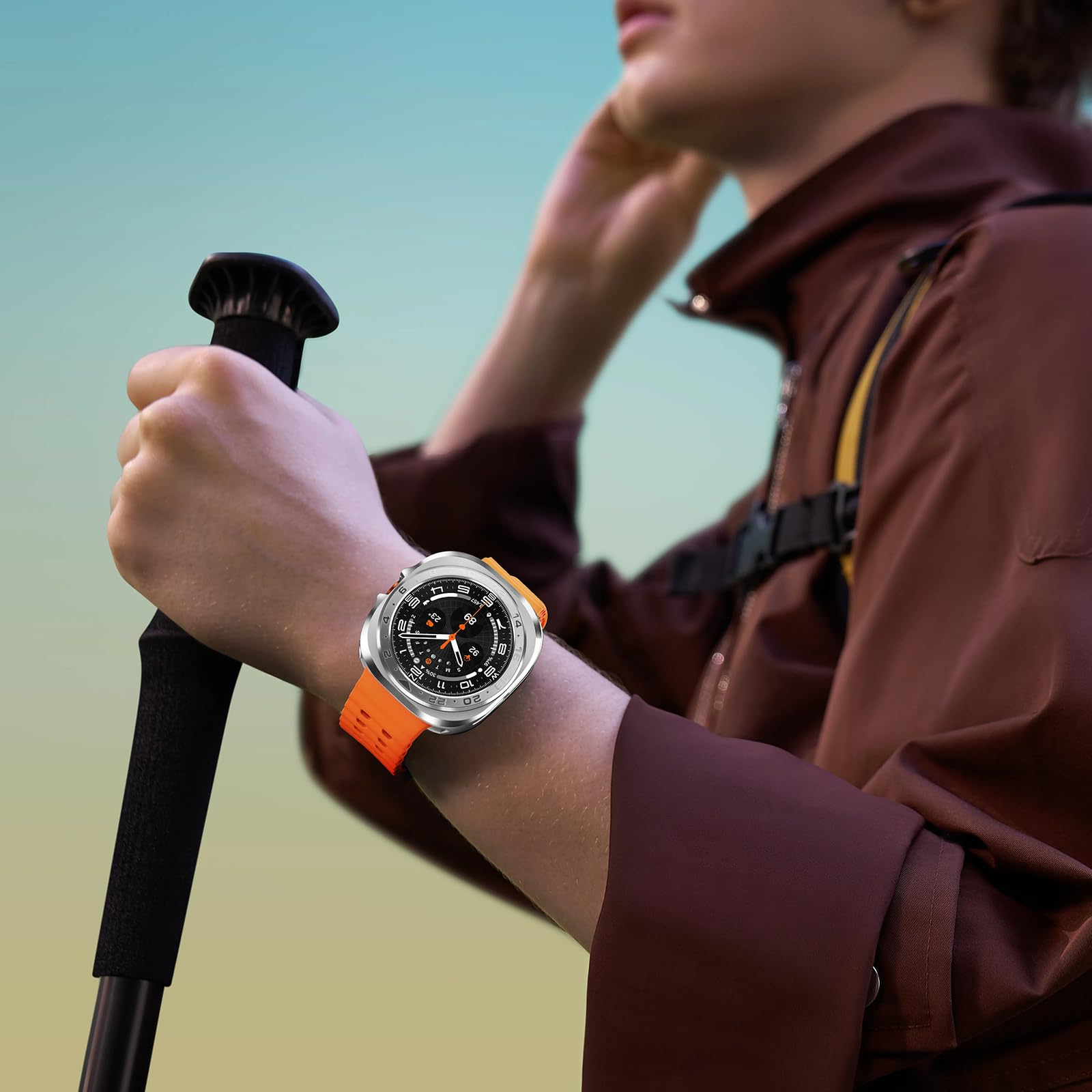 Amizee Numeryczna metalowa obudowa kompatybilna z Samsung Galaxy Watch Ultra/Ultra2 z osłoną ekranu 47 mm, twarda ultra cienka tylna obudowa zderzaka do Galaxy Watch 7/8 Ultra, srebrna