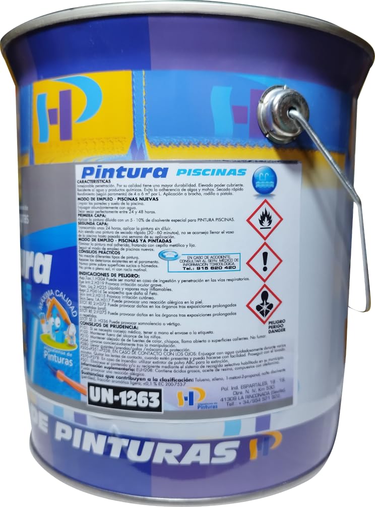 PINTURA DE PISCINA AL DISOLVENTE CLOROCAUCHO 4 L (AZUL INTENSO)