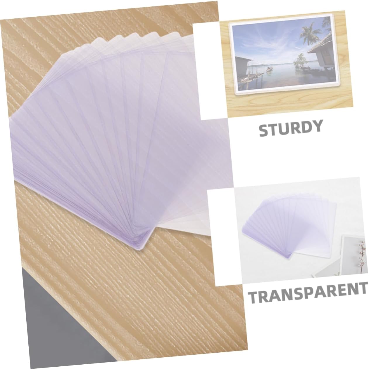 Angoily 50pcs Cards Sleeves Hard Card Protectors Photo Sleeves Photo Holders Protective Lightweight
