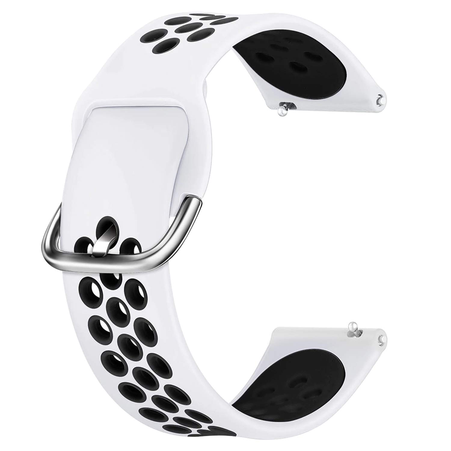 CaseUp Huawei Watch 2 Classic, CaseUp Silicone Sport Band Beyaz Siyah
