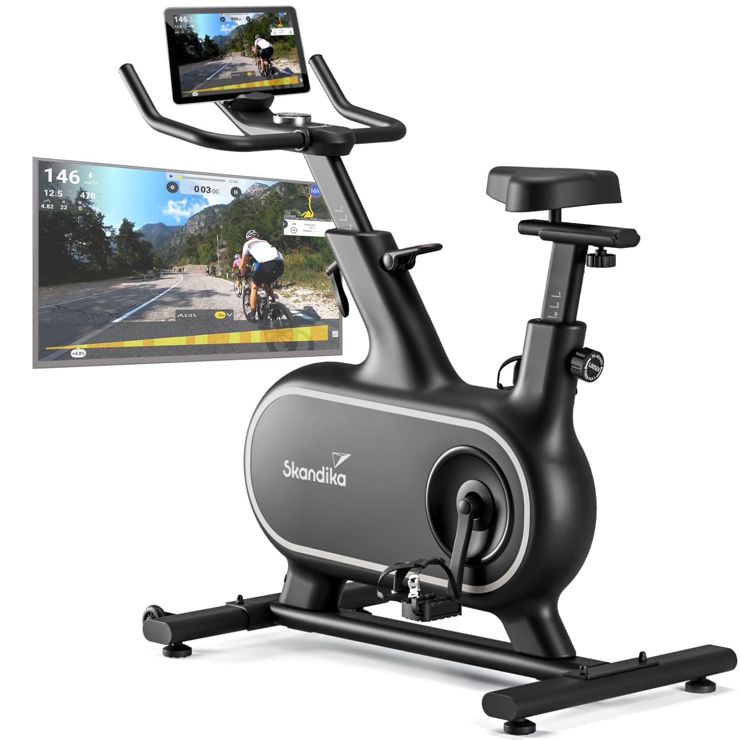 Skandika Heimtrainer Fahrrad Cykling P12-H | 32 Stufen, Magnetbremssystem, 12 kg
