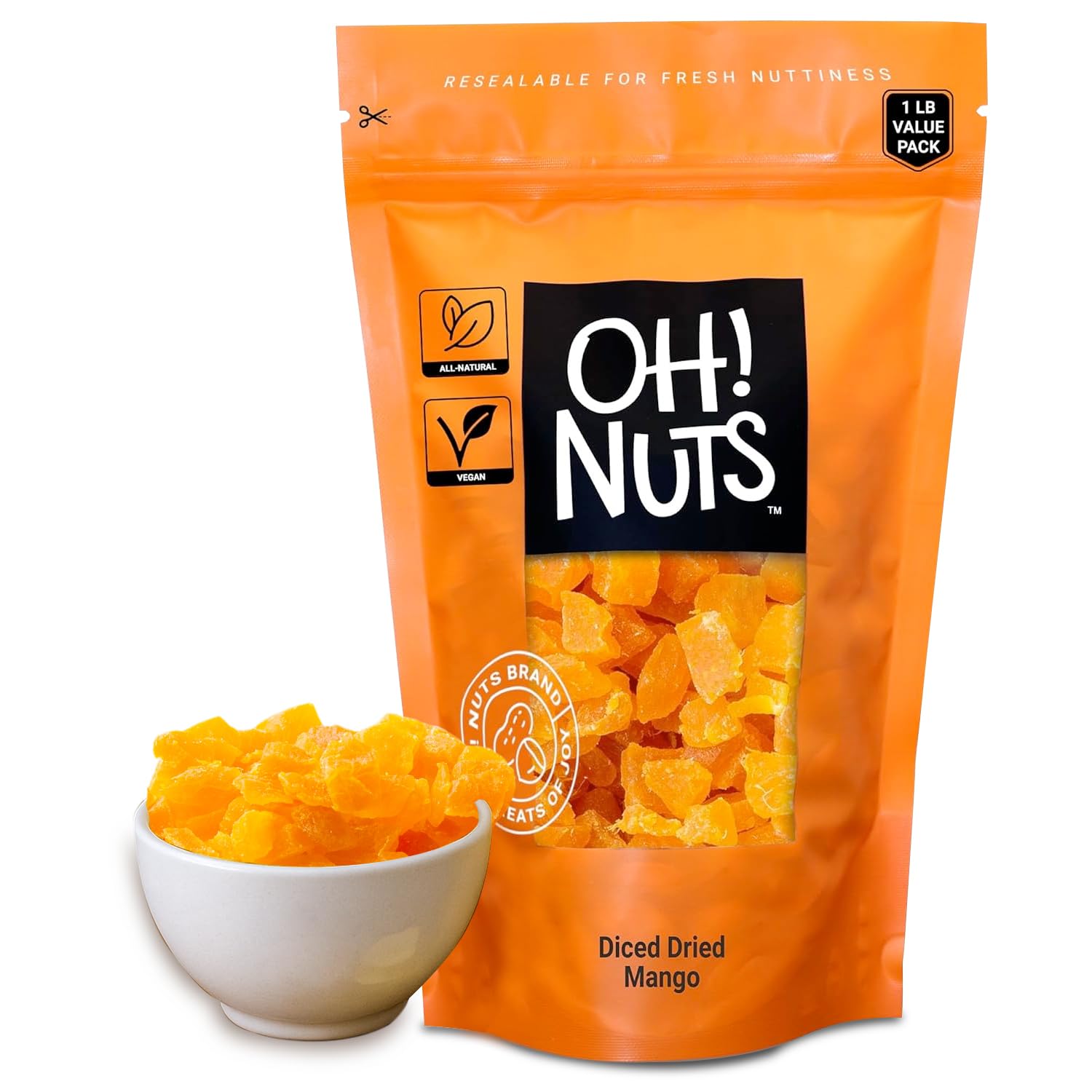 Diced Dried Mango - Dehydrated Mango Pieces - 1 lb - Sweetened Diced Mango Fruit Bites - Packed in New York Zip-Seal Bag for Exceptional Freshness