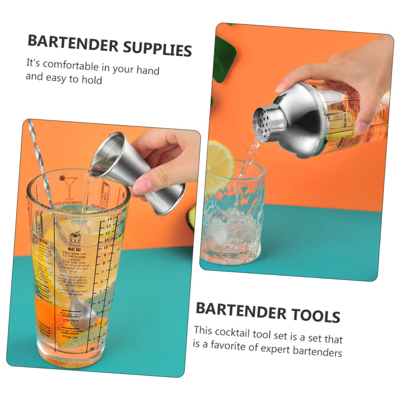 Cocteleras de Acero Inoxidable Equipos para Cócteles Herramientas para Barman para Preparar Cócteles Casa o Eventos Sociales Color Aleatorio