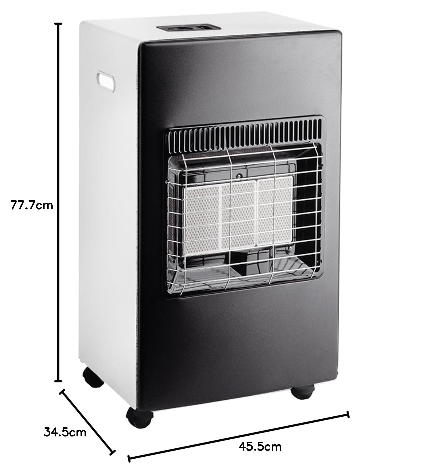 Marvin Stufa a Gas Gpl Infrarossi Camilla, 4200 kw 3 Piastre in Ceramica, Basso Consumo, Portatile Portabombola con 4 Ruote (Bianco)