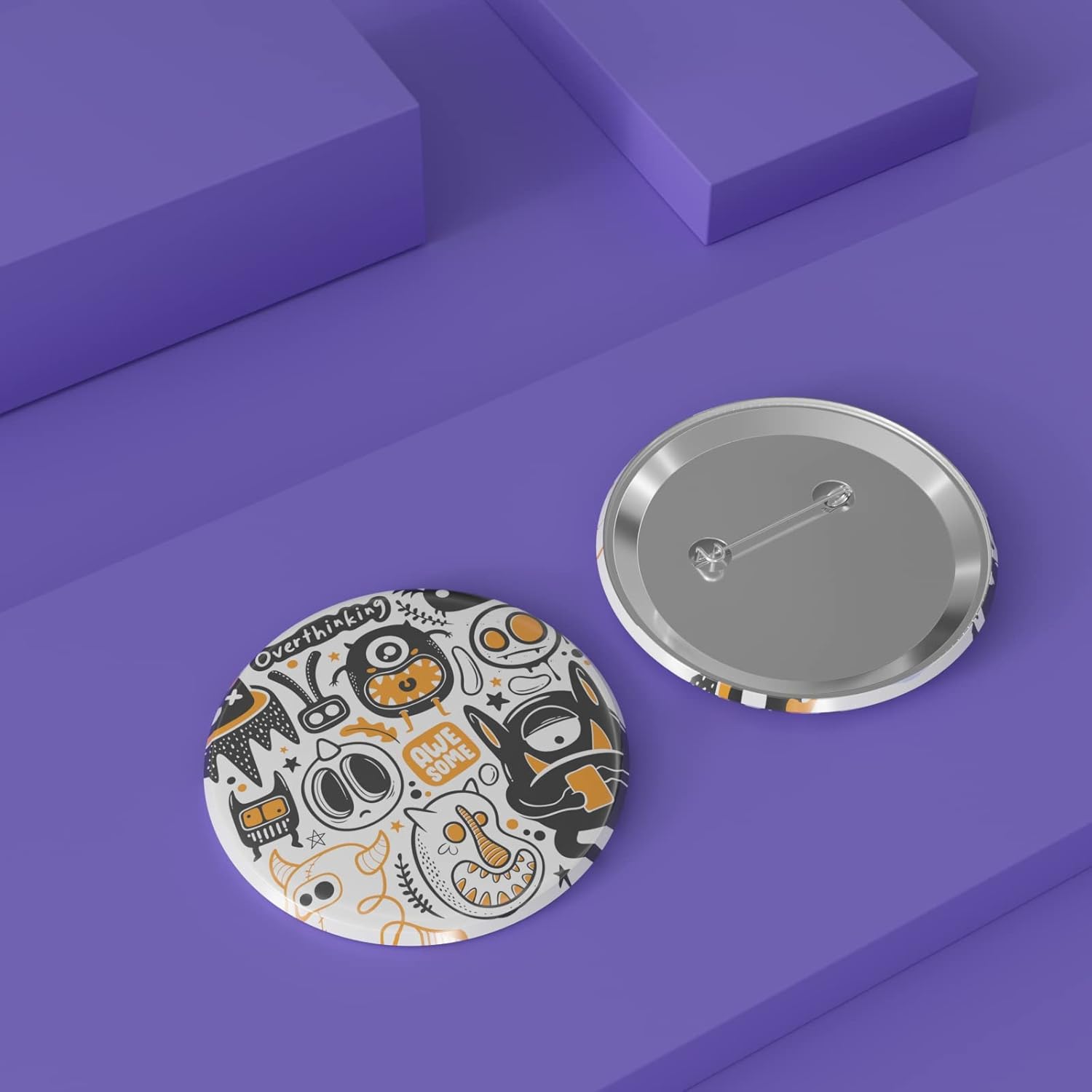 BEAMNOVA 200 Sets of 58mm Metal Button Supplies Blank Refills for Button Maker Hand Press Round Pin Badge Making Machine DIY Craft Items