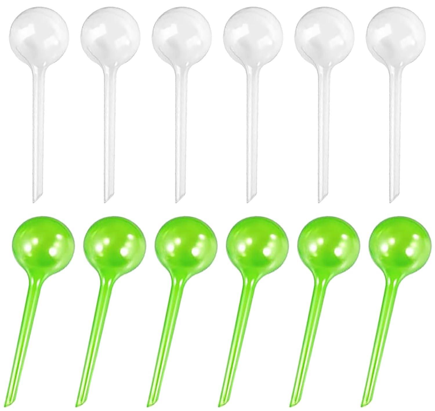 LATRAT Lot de 12 petites boules d'arrosage - 13 x 5 cm - Distributeur d'eau - Auto-arrosage des plantes - Boules d'irrigation automatique - Ampoule d' irrigation (blanc vert, 10 pièces