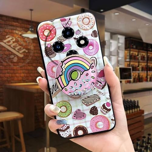 Phone Case Compatible with Oukitel C5 2025, Waterproof cute Cartoon Kickstand Back Cover Glitter Phone Lens Protection Durable D