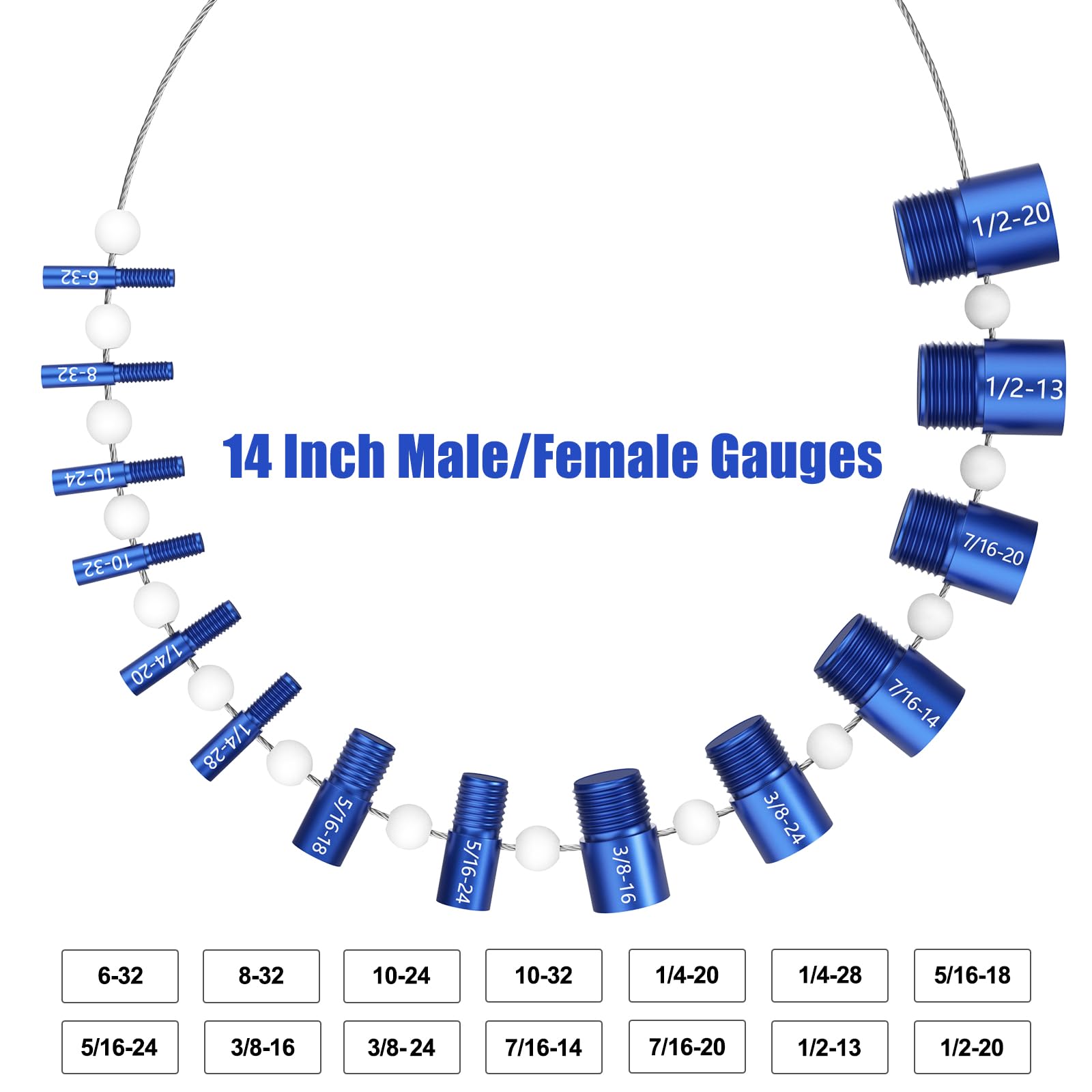 [Patent]CKE Upgraded Nut & Bolt Thread Checker (Inch & Metric) Detachable Wire Loop Design - 26 Male/Female Gauges - 14 Inch & 12 Metric Detachable Nut and Bolt Thread Size Checker Identifier Gauges