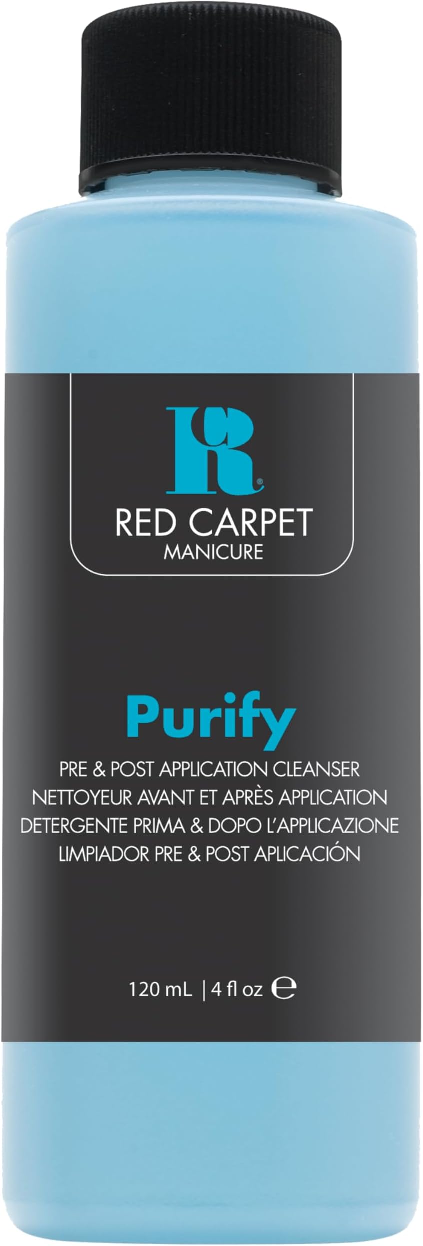 Red Carpet Manicure Purify Pre & Post Application Cleanser, Professional Nail Cleaner for Gel Polish, Removes Tacky Residue & Enhances Glossy Finish, Nail Prep & Gel Polish Cleanser, 120ml