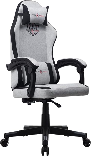 Play haha.Gaming chair Office chair Swivel chair Computer chair Work chair Desk chair Ergonomic Chair Racing chair Leather chair Video game chairs (Light Grey)