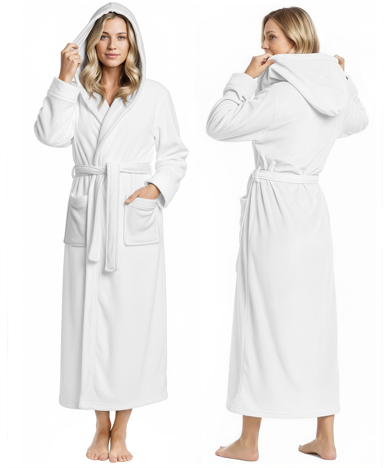 NY Threads Premium Soft Robes for Women with Hood Plush Fleece Bathrobe OEKO-TEX STANDARD 100