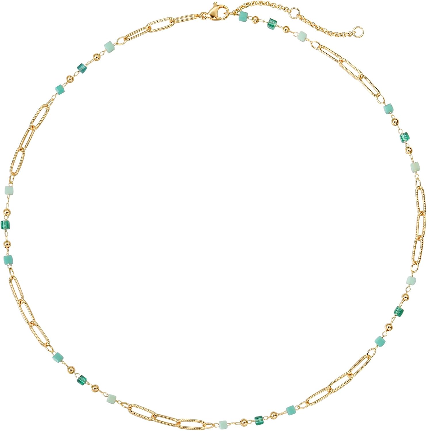 Beaded Jewelry: Colorful, Dainty Green/Rose Choker Necklace Gift