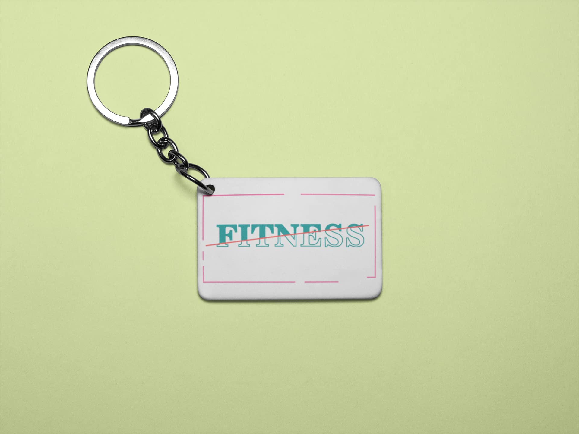 Fitness Text In Box - Printed Acrylic Keychain (Pack Of 2)