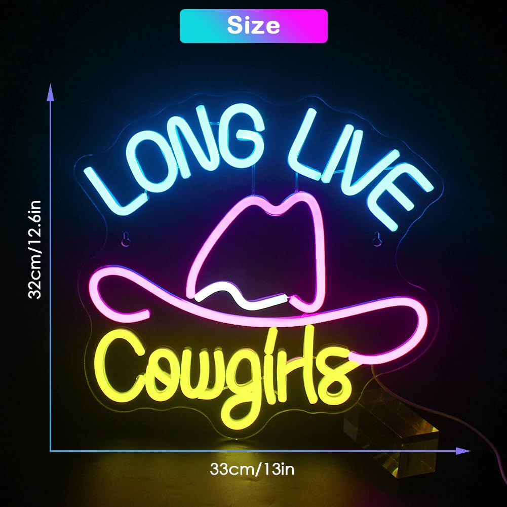 Long Live Cowgirls Neon Sign Led Colorful Cowboy Neon Lights for