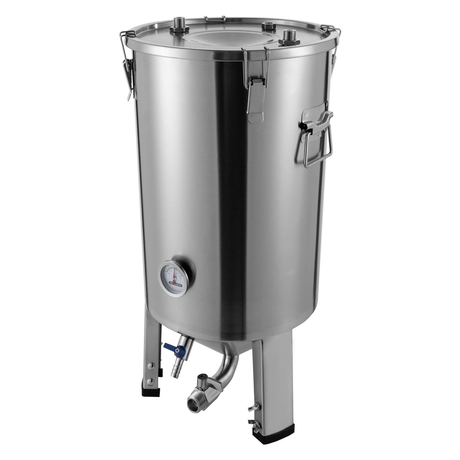 Impianto per birra in acciaio inox da 32 l, 0 – 40 ℃, birra all-in-one con manico, valvola e rubinetto, fermentatore per birra con indicatore di temperatura, per birra domestica, vino