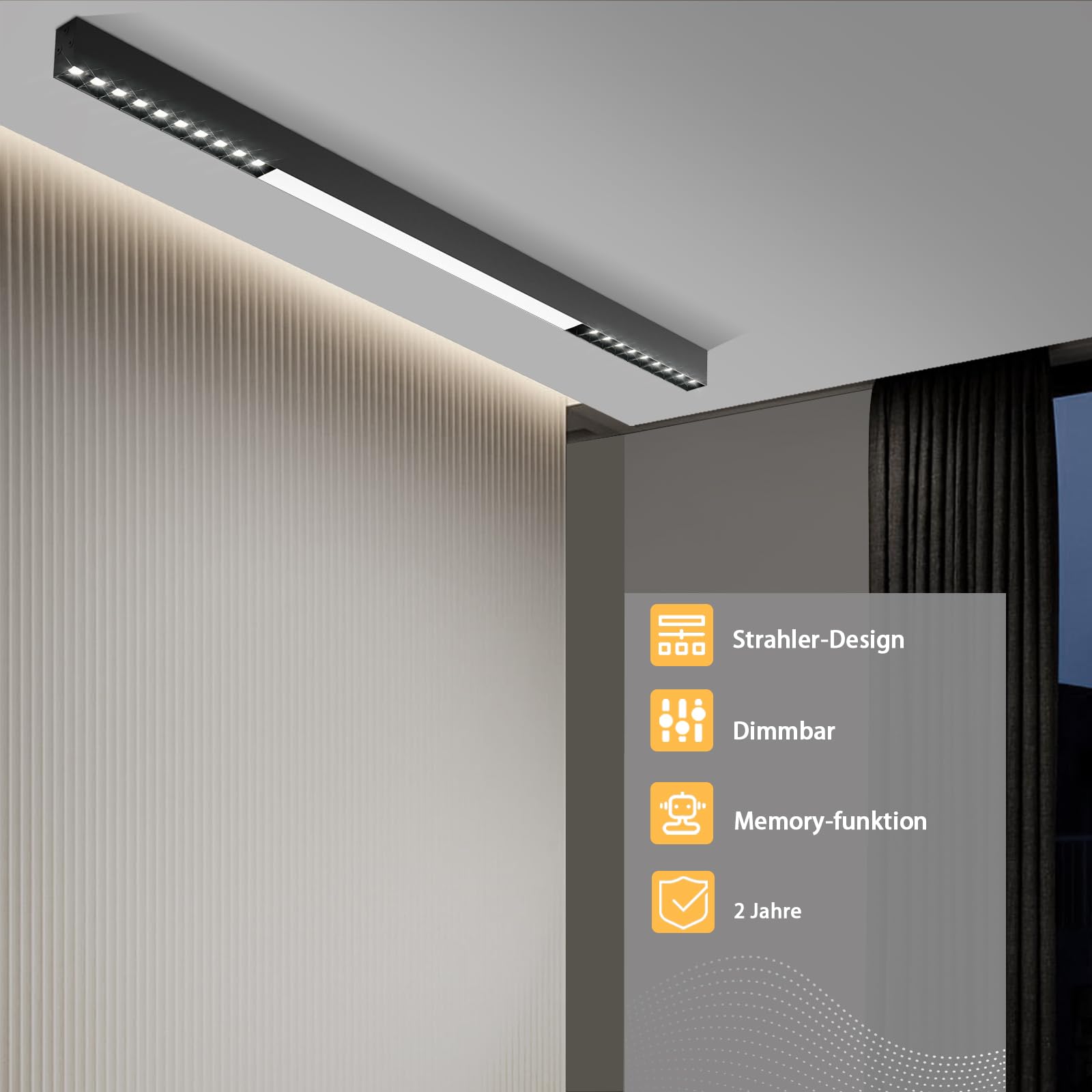 Glitzerlife LED 107cm Czarny Panel Oświetlenie Sufitowe do Salonu i | Sypialni 32W Moderne Wydajne Zdalne Zmienne Światło Idealne dla Małych
