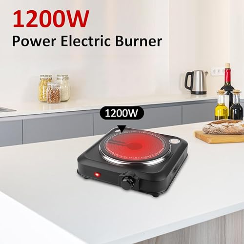 Miniatura 43 de Estufa eléctrica portátil, estufa eléctrica de doble quemador de 2000 W, quemadores infrarrojos para cocinar, quemadores dobles con placa de vidrio