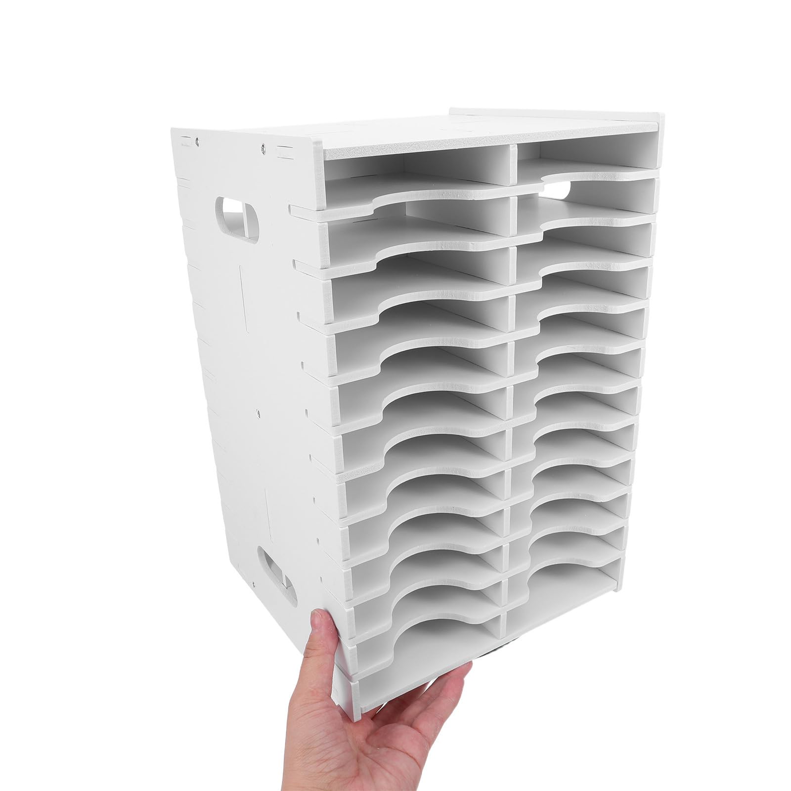Alipis Drehbarer Stempelkissenhalter Weiß, mit 48 Fächern, PVC