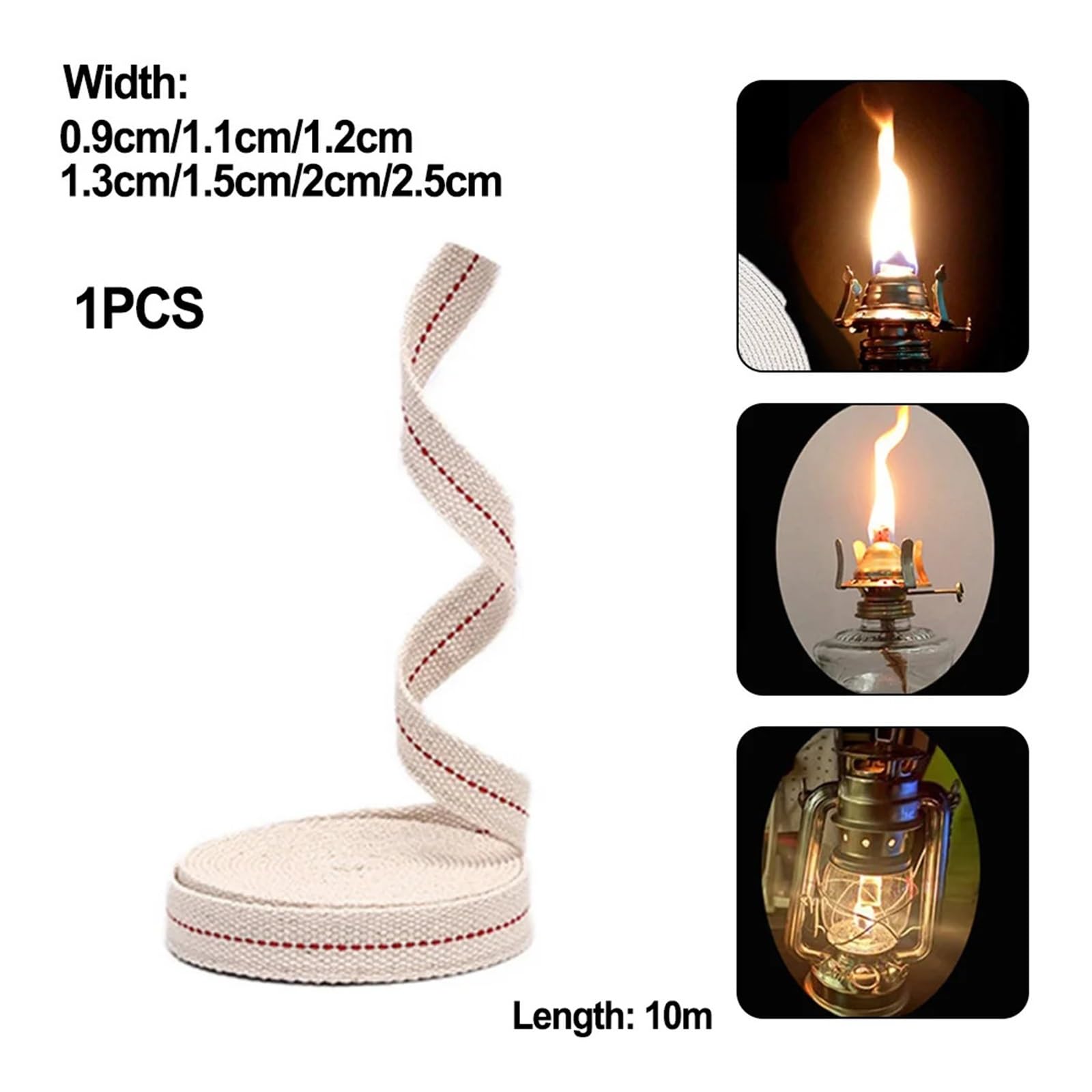 Mèche Lampe À Pétrole, 5 Mètres Mèche Lampe À Huile, Plate Coton Mèche De Lampe Pour Lampe À