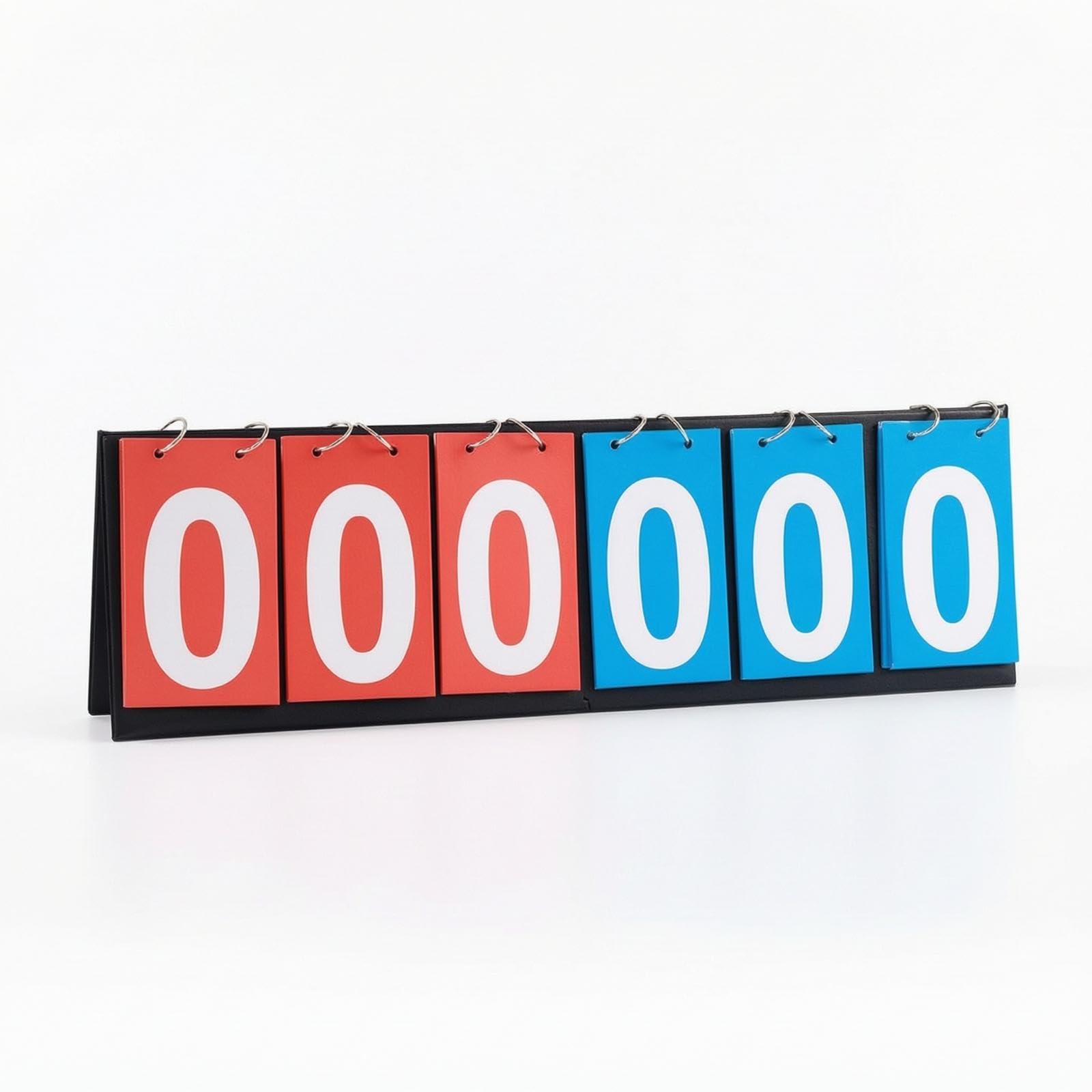 Upright Flip Scoreboard Easy to Read Scoreboard with Stand Portable Tabletop Score Flip Scoreboard for Referees, Coaches, Sports Games Red Blue 6-Digit-image-14