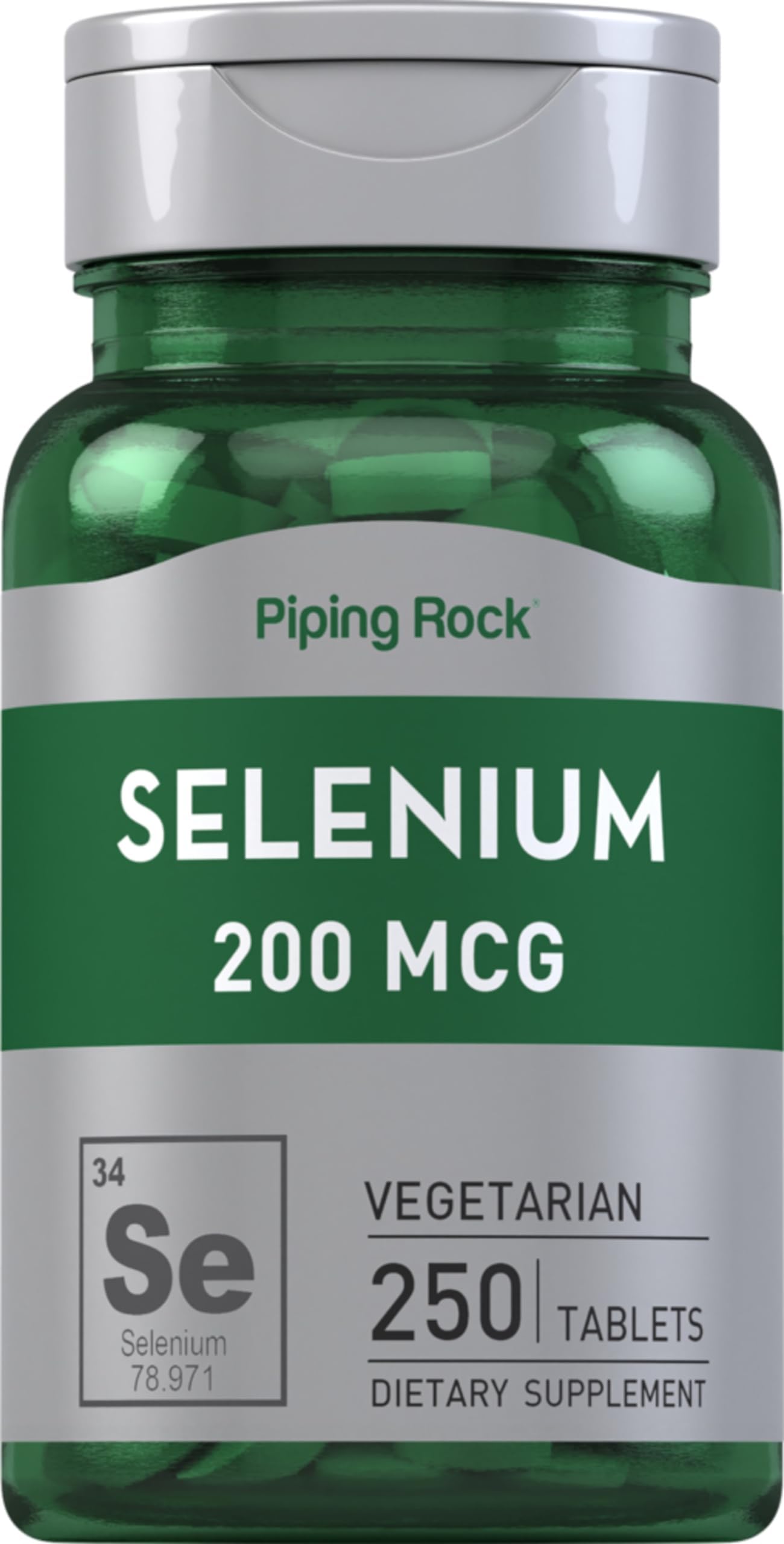 Piping Rock Selenium 200mcg Tablets | 250 Count | Vegetarian, Non-GMO, Gluten Free Supplement