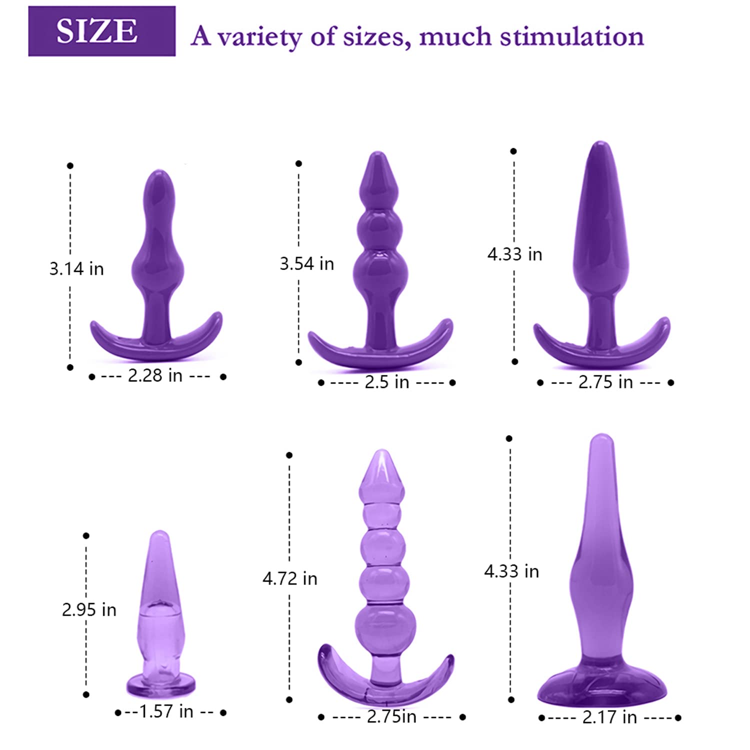 BAFE-6 Jouets en Silicone Violet Sont Amusants Et Beaux Pour Les Débutants Ḁṉ&ḁl ṕlṳ&g ḁṉ&ḁlḙ fḙm-mḙ ṕrôṧ&ṱḁṱḙ ḏḙḇṳ&ṱḁṉṱ ḣômmḙ vḯḇrḁṉṱ ṕl&ṳgṧ ḁṉ&ḁlṧ ṱṳṉ&ṉḙl gḁyṧ xl lḙ q-ṳ-ḙṳ ṧḯlḯ-ḉôṉ
