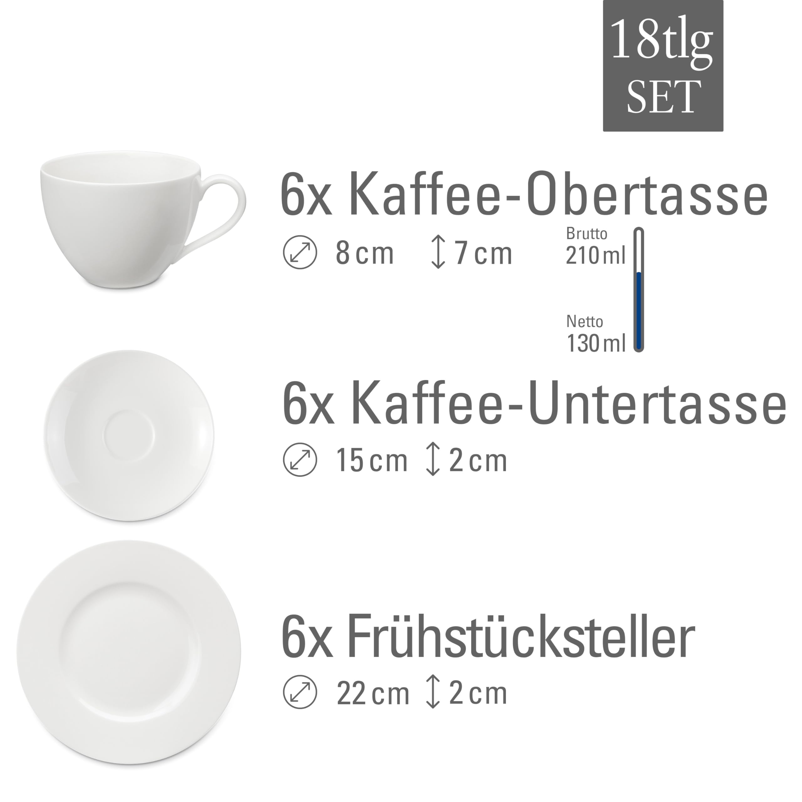like. by Villeroy & Boch vivo - Villeroy & Boch Group - Basic White Kaffee-Service Set 18 teilig Weiß – Bild 3