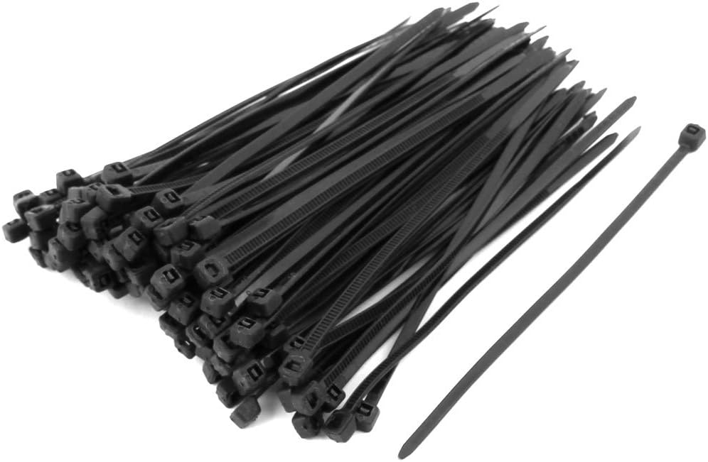 Aexit 3mm x Cord Management 100mm Self Locking Nylon Cable Ties Heavy Industrial Wire Zip Ties Cable Ties Black 100pcs