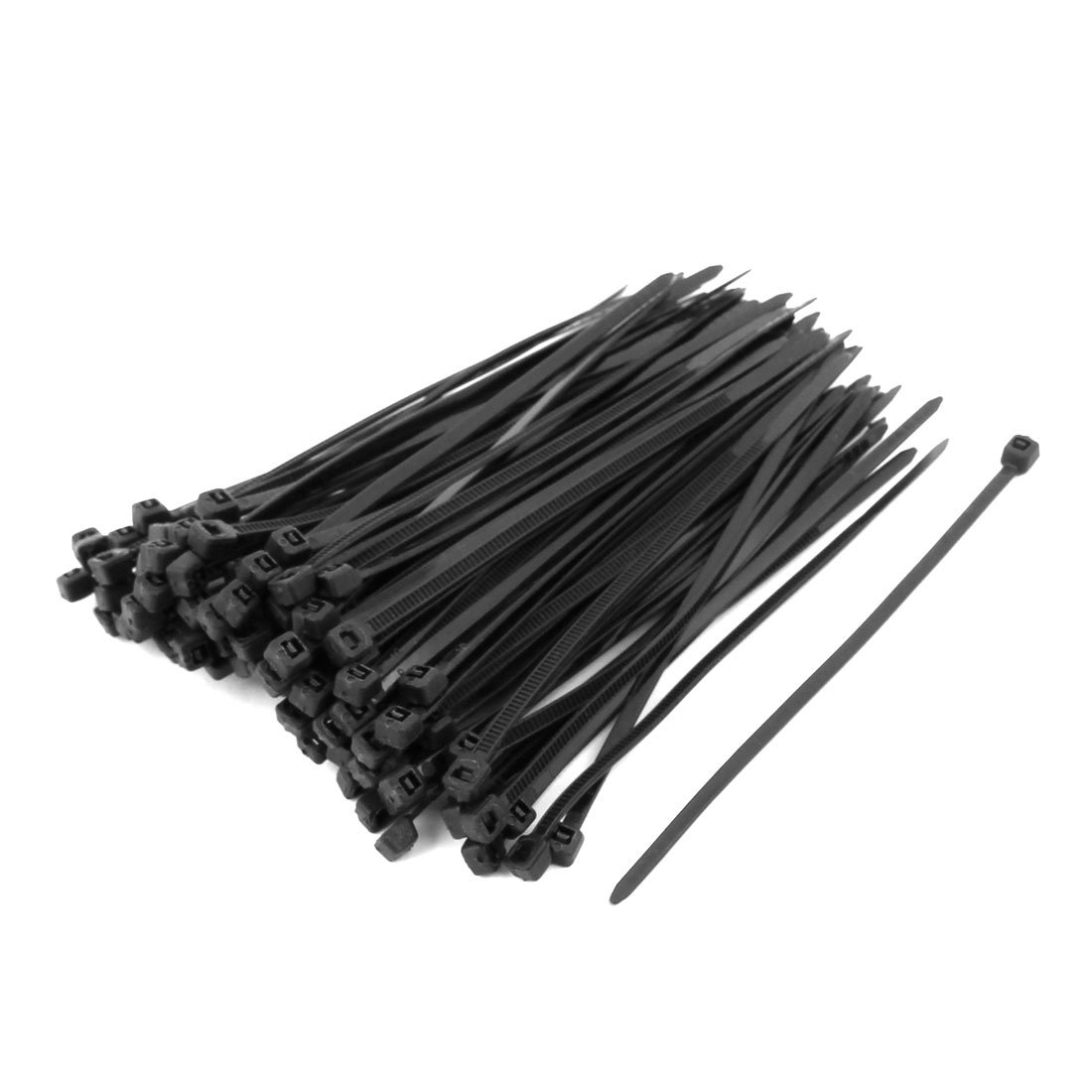 Aexit 3mm x Cord Management 100mm Self Locking Nylon Cable Ties Heavy Industrial Wire Zip Ties Cable Ties Black 100pcs