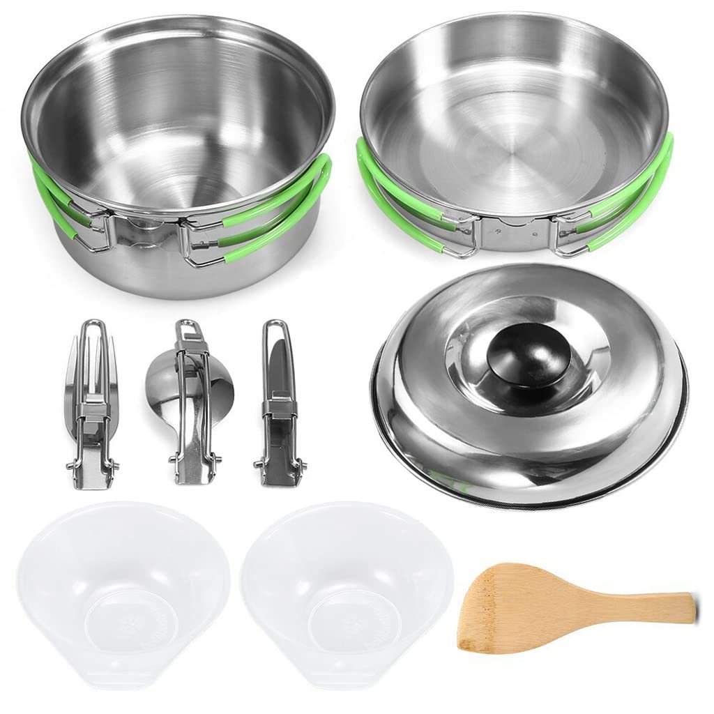 Batterie de cuisine camping inox poêle pliable randonnée