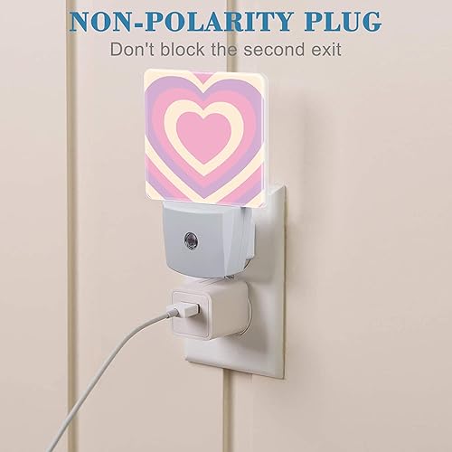 Miniatura 3 de Luz nocturna de remolino de amor rosa para niños, luz nocturna LED enchufable a la pared con sensor de atardecer a amanecer para niñas, niños,