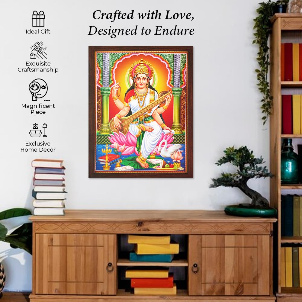 Amazon.com - HandicraftStore SANVIKA Saraswati Poster Frame Wall
