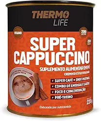 Super Cappuccino Termogênico 220g Vegano Thermo Life Café Com Tcm E Especiarias Naturais Zero Lactose