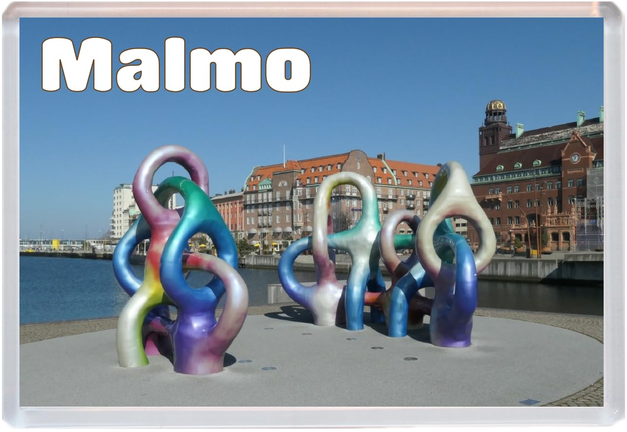 Baked Bean Store Multicolor Malmo - Sweden - Jumbo Fridge Magnet 96 X 67Mm Bbsfhm1676
