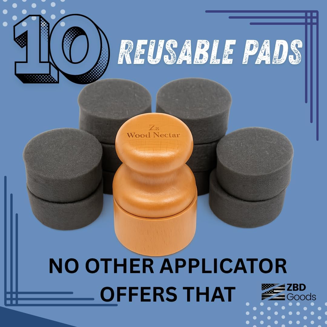 Z's Wood Nectar Bundle – 16oz Food-Grade Mineral Oil, 9oz Wood Wax & Conditioner, and Premium Wooden Applicator with 10 Reusable Sponges – Complete Care Kit for Cutting Boards, Butcher Blocks, Counter