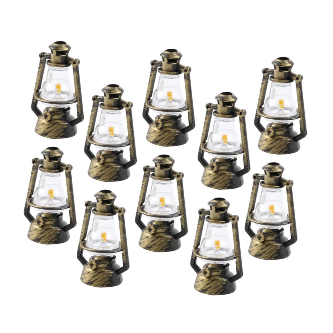 Abaodam 1set Mini Kerosene Lamp Doll House Ornament Retro Decorative Lights for Micro Landscape Unique Furniture Accessories for Bedroom and Dressing Decor 10pcs