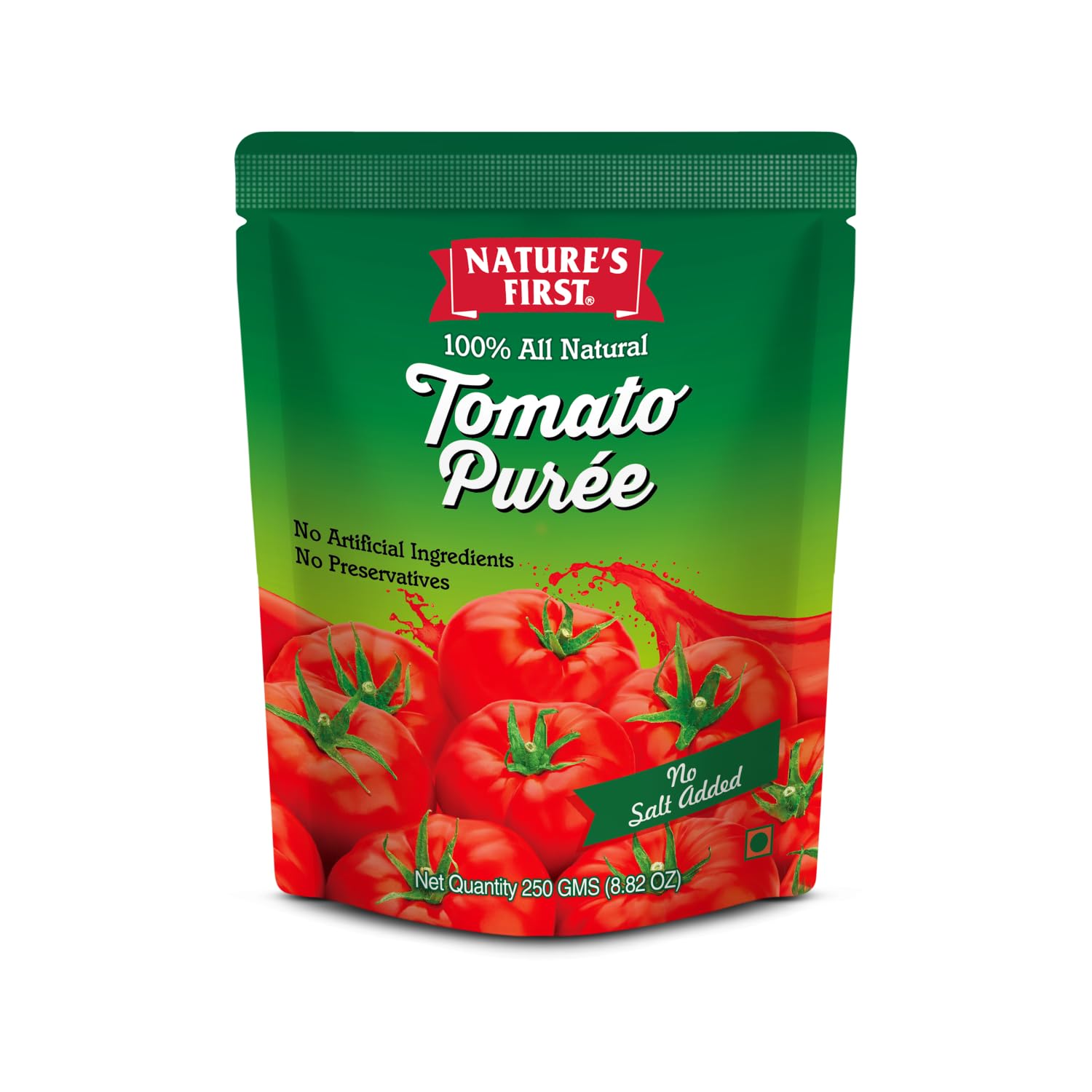 Nature's First Tomato Puree (Pack of 10) 250gms, Fresh, Thick & Natural Tomato Paste for Cooking, Add Rich Flavour in Dishes, No Added Salt, No Preservatives, Sweet and Pure, Vegetarian