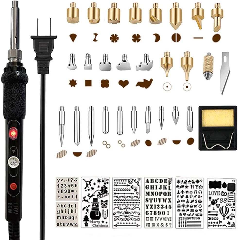 Wood Burning Kit,Wood Burning Tool with Adjustable Temperature 200~450°C, Professional Wood Burning Pen for Embossing Carving DIY Adults Crafts Beginners
