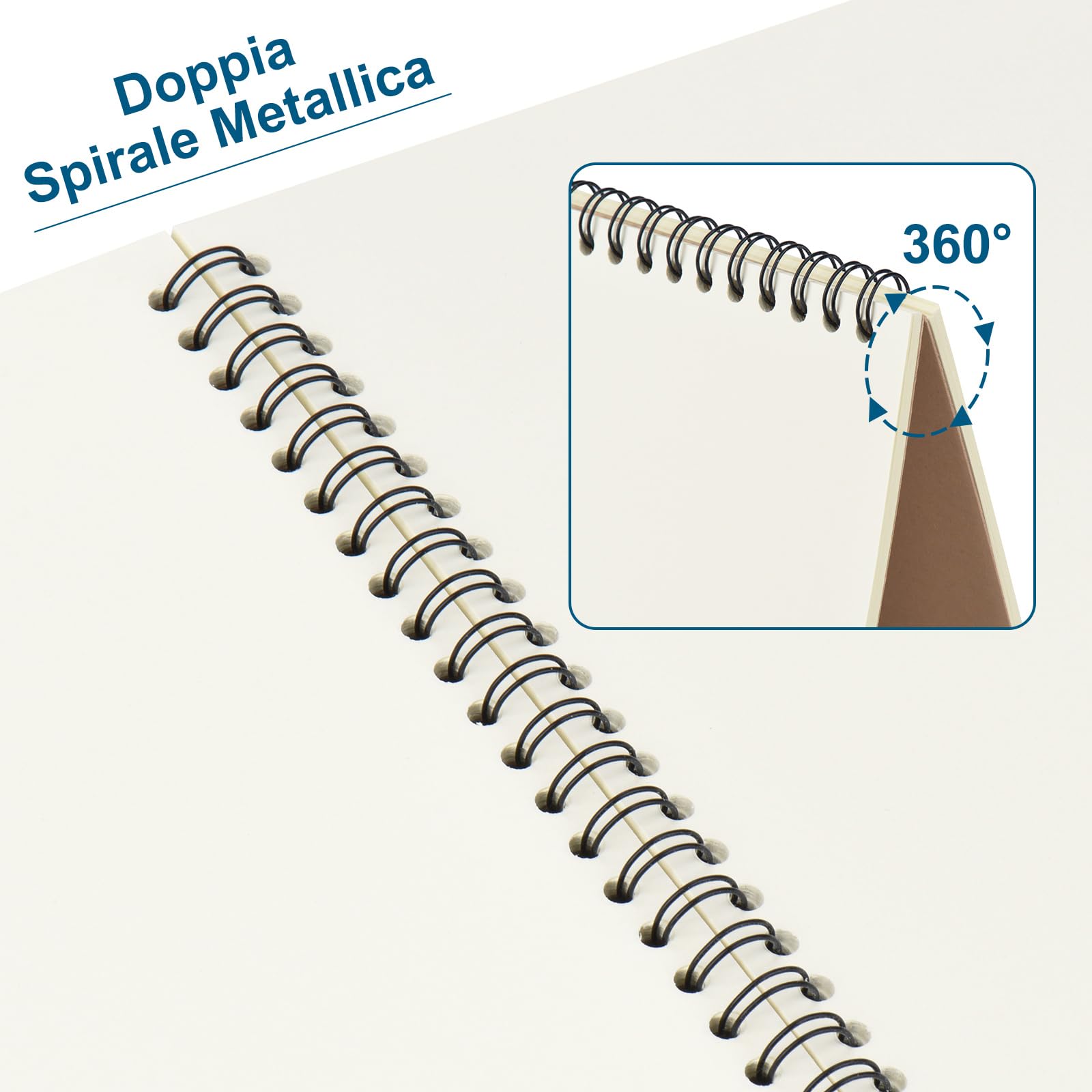 ZCZN-Quaderno Appunti a Spirale,Taccuino Bianco A5, Confezione da 6 Quaderni-60 Fogli/120 Pagine- Carta 21x14 CM, Utilizzato per Scrivere Note, Diario o Agenda, Bianco