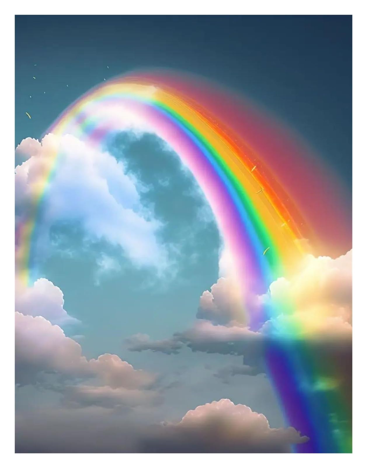 Tableau déco nature fantastique ciel coloré arc-en-ciel impression sur toile salon 20x30cm