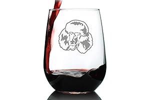 Happy Poodle - Stemless Wine Glass: Perfect Gift for Poodle Lovers