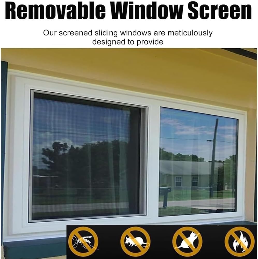 Basement Replacement Window Sliding Windows with ScreenWindows 22" 24" 26" 28" 30" 32" 34" 36" 38" 40" Aluminum Bathroom Slider Window for Shed House Household Slider(White,36x18in)